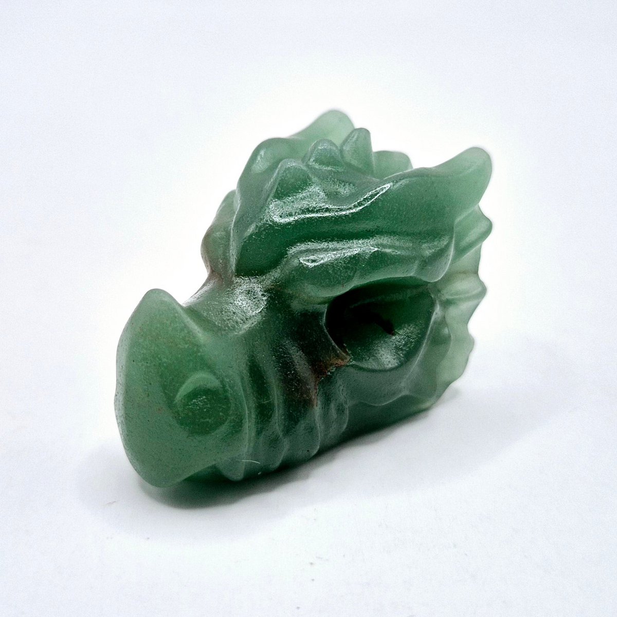 Draken Schedel Van Edelsteen (4 Cm) - Groene Aventurijn Dragon Skull