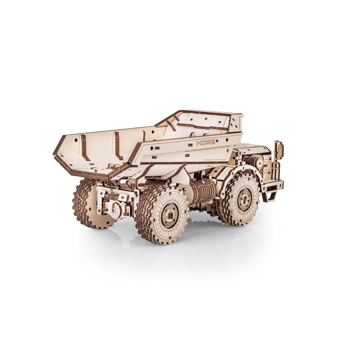 Eco Wood Art (Ewa) 3D Houten Bouwset, Dumptruck-Earthmover Moaz 75053, 4226, 33,6X15,4X14,9Cm