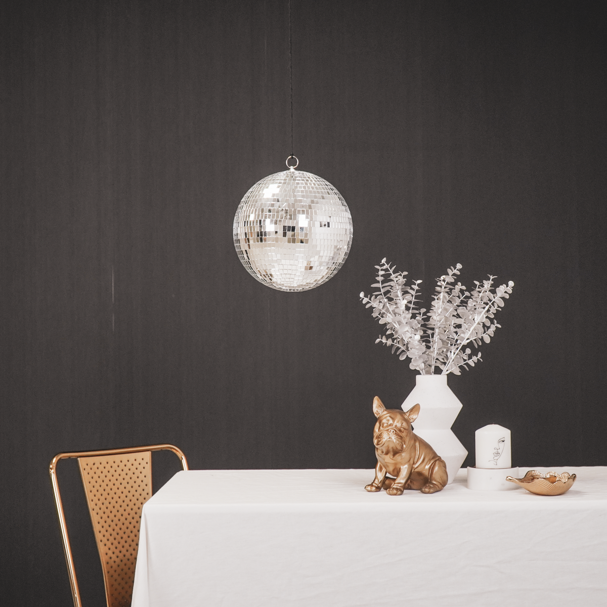 Kerstversiering - Kersthanger - Discobal - Schuim - Zilver - 25X25X25Cm