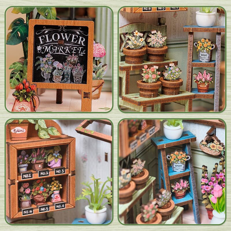 Cutebee, 3D Diy Huisje, Champs-Élysées Florist, Cwgc201,16X15,5X18Cm
