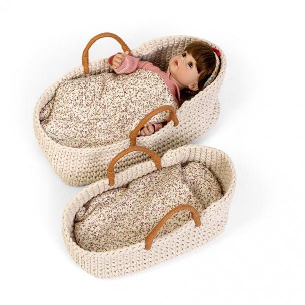 Gebreide Poppenreiswieg 35Cm