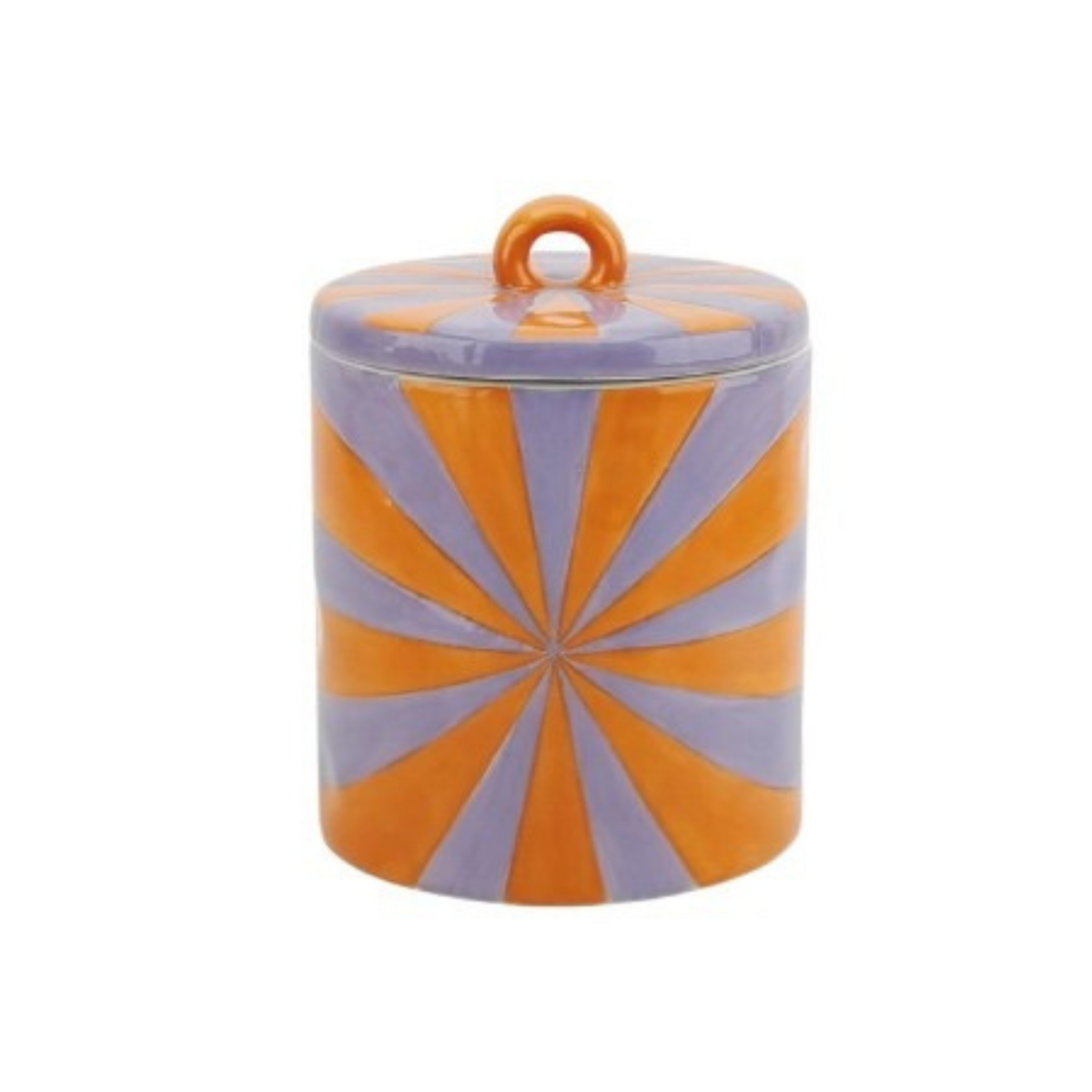 Voorraadpot - Swirl - Oranje/Lila - 11X11X14,5Cm