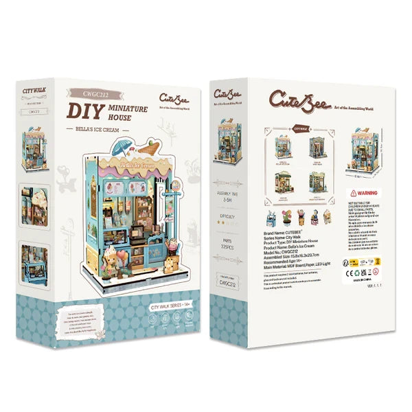 Cutebee, 3D Diy Huisje, Bella's Ice Cream, Cwgc212, 16,0X15,8X20,6Cm