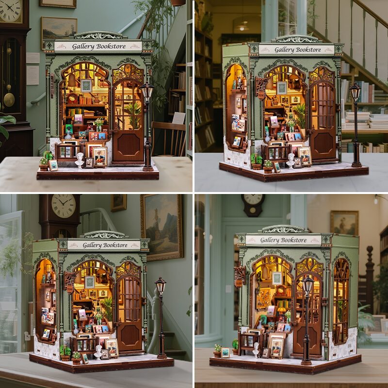 Cutebee, 3D Diy Huisje, Gallery Bookstore, Cwgc214, 15,5X16,3X19Cm