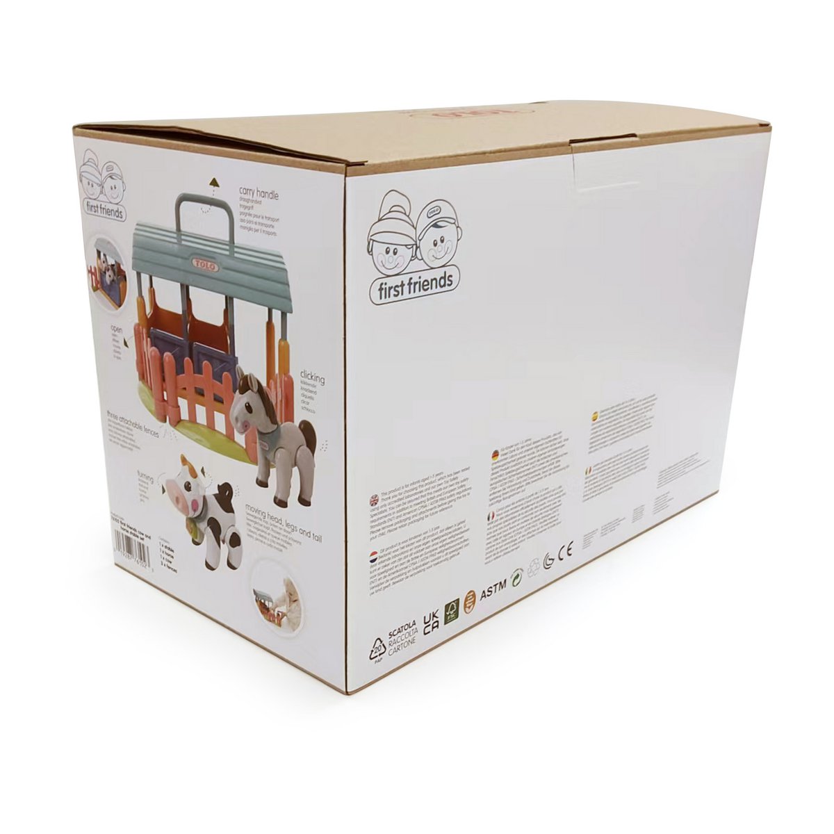 Tolo Speelgoed Bio First Friends Koe En Paard Stal Set Educatief