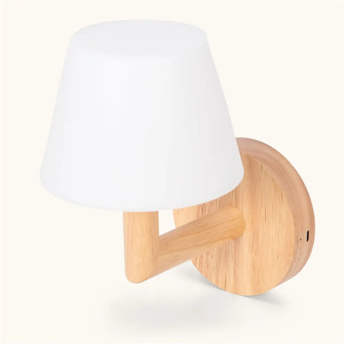Ted Lichtbruine Houten Oplaadbare Wandlamp