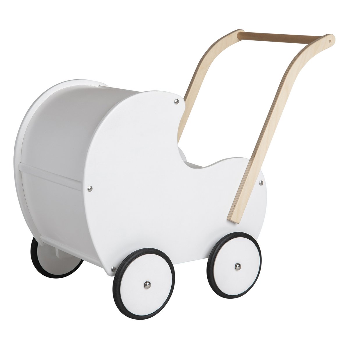 Van Dijk Toys Houten Speelgoed Poppenwagen Vintage/Retro-Wit (Kinderopvang Kwaliteit)