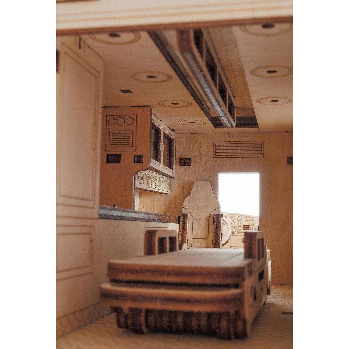 Eco Wood Art (Ewa) Diy 3D Mechanical Model Ambulance, 4011, 29,5X12,9X12,4Cm