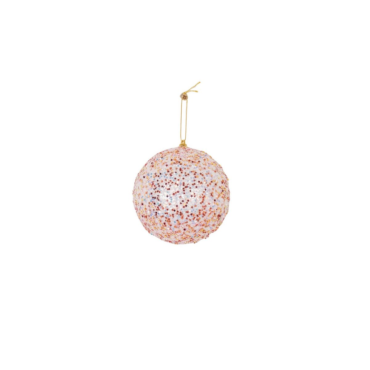 Kersthangers- Kerstballen- Schuim- Roze Glitter -S3- 10Cm
