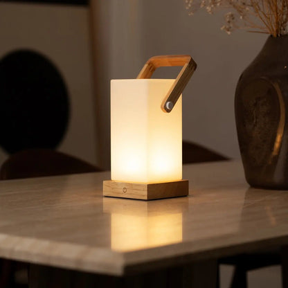 Harper Lichtbruine Houten Oplaadbare Lamp
