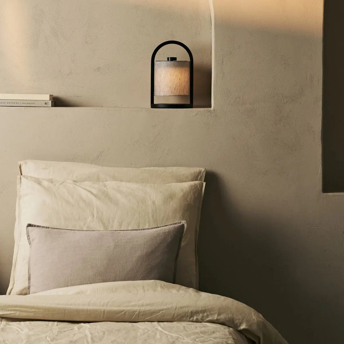 River Zwart En Grijze Houten Oplaadbare Lamp