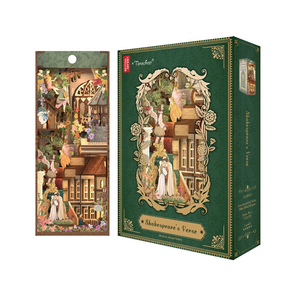 Tonecheer, Diy Book Nook, Shakespear's Verse Inclusief Dust-Cover, Tq129, 18X9,8X24,5Cm
