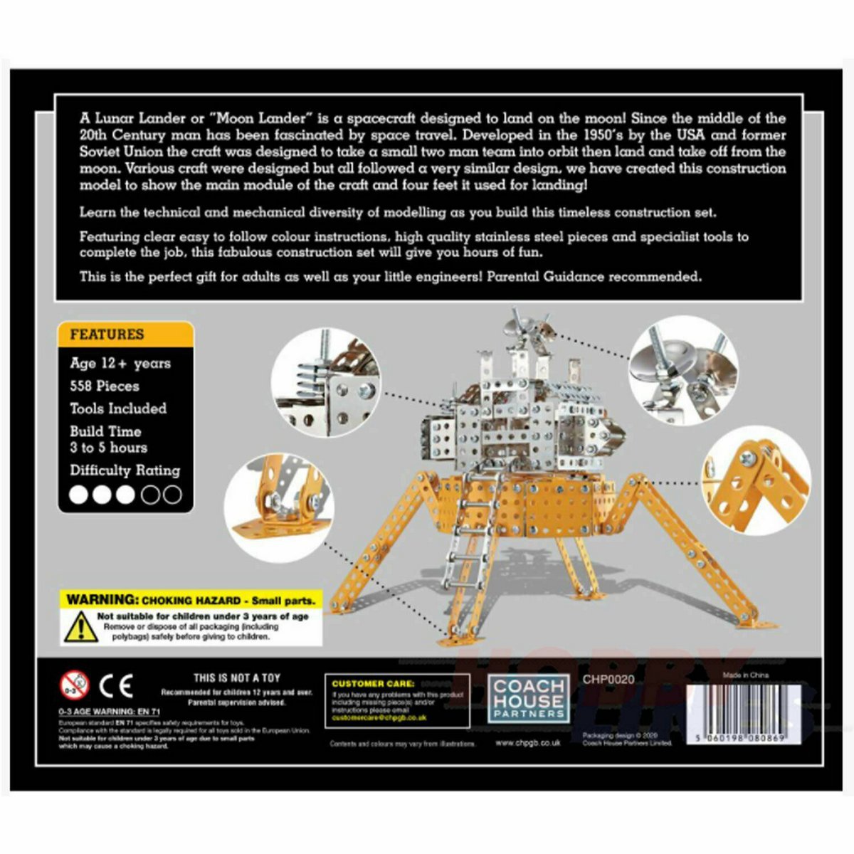 3D Metalen Bouwpakket, Coach House, Lunar Lander, Chp0020,