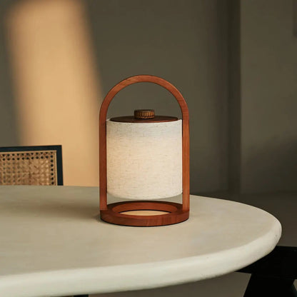 Rivierkastanjebruine Houten Oplaadbare Lamp