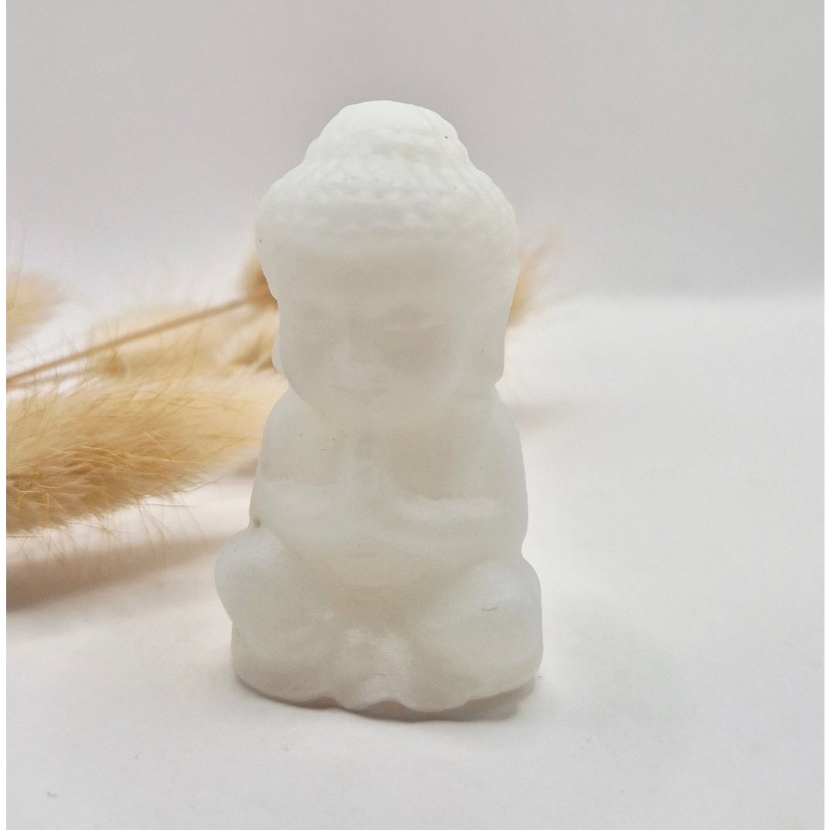 Edelsteen Witte Jade Buddha 5Cm