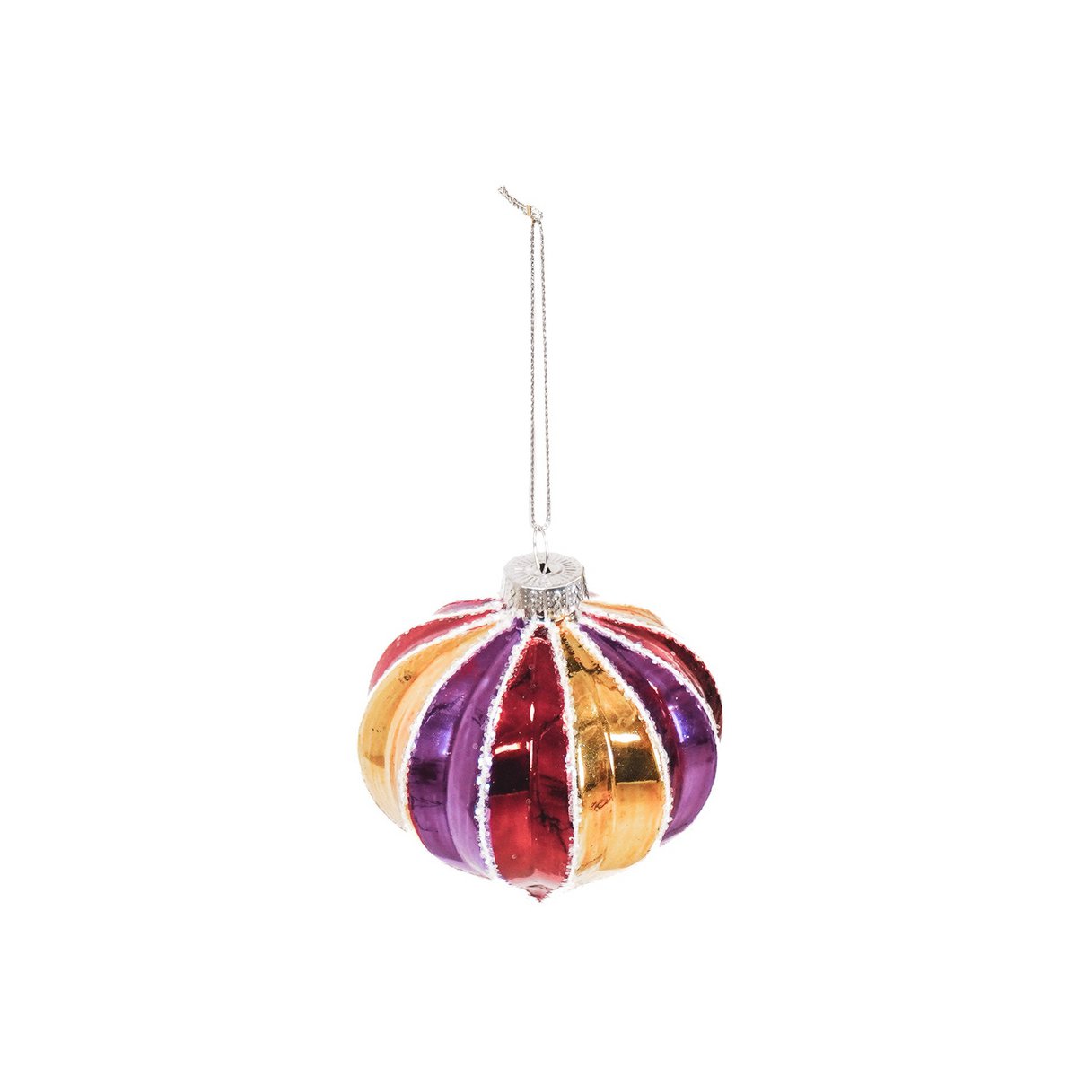Ornament - Kerstbal - Glas - Meerkleurig - 8X8Cm
