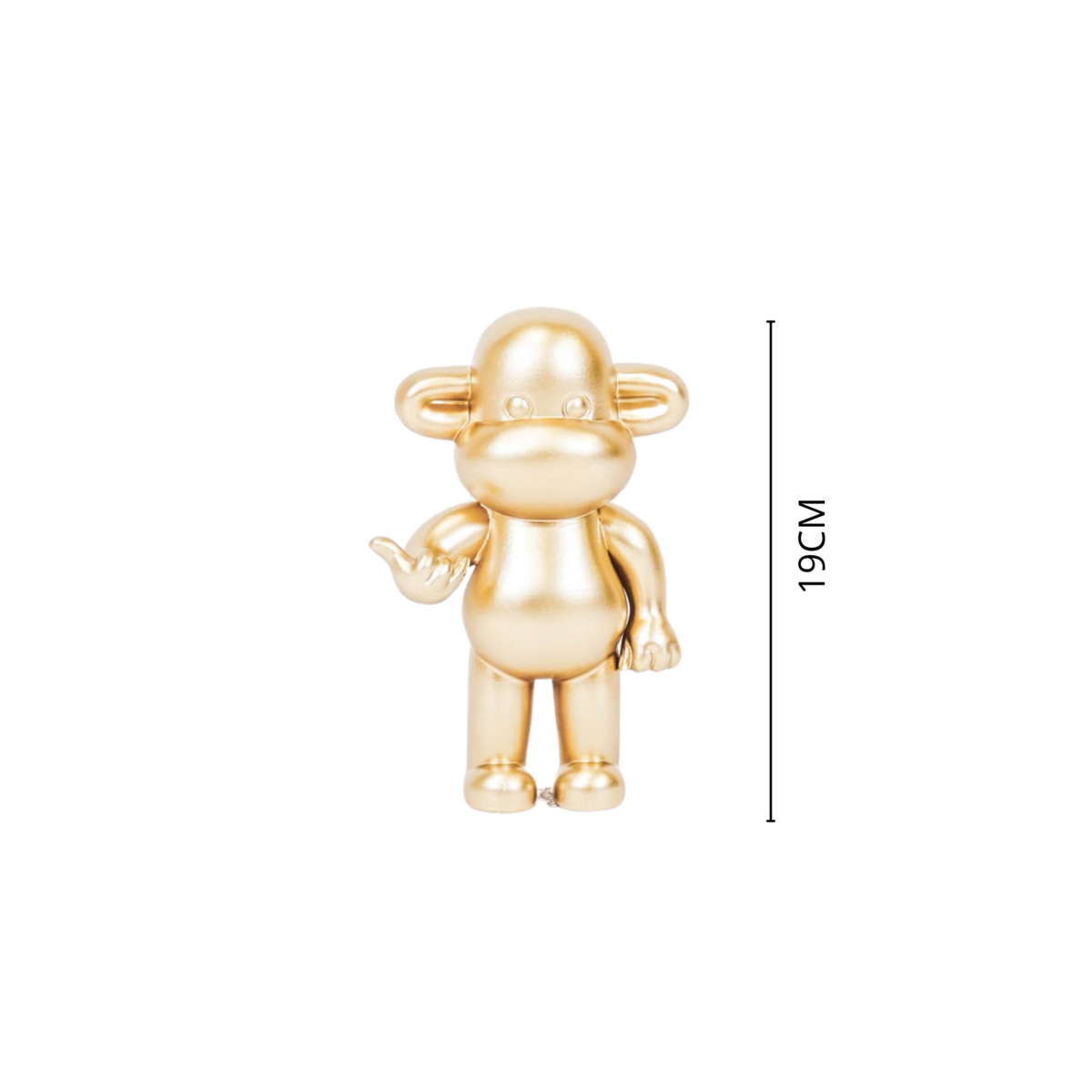 Ornament - Hang Losse Aap Beeldje 'De Legende' - Polyresin - Goud - 11X7X19Cm