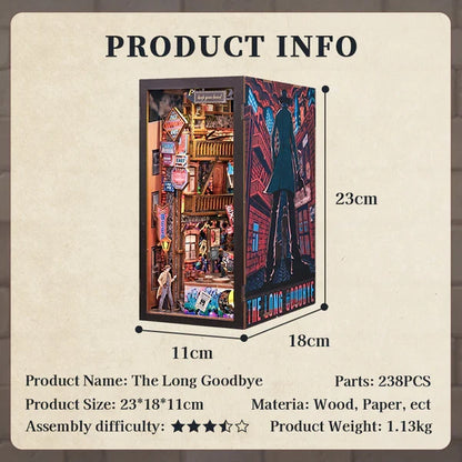 Cutebee, Diy Booknook, The Long Goodby, Bn02B, 18X11X23Cm