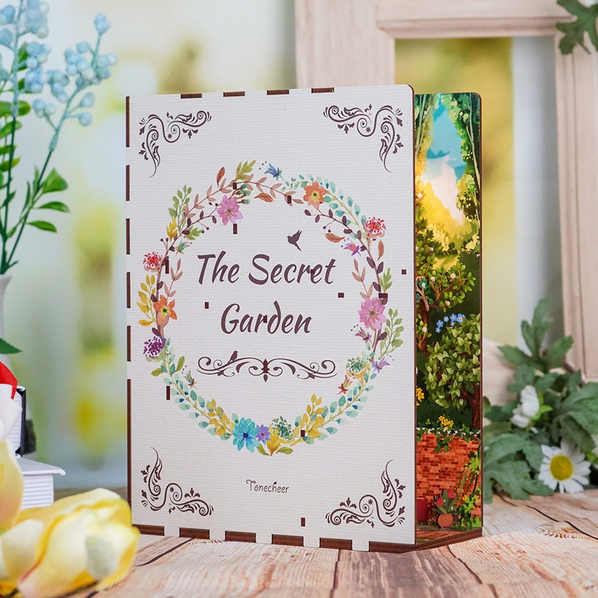 Tonecheer, Diy Book Nook, The Secret Garden Bookend, Tq122, 18,2X8X24,5Cm