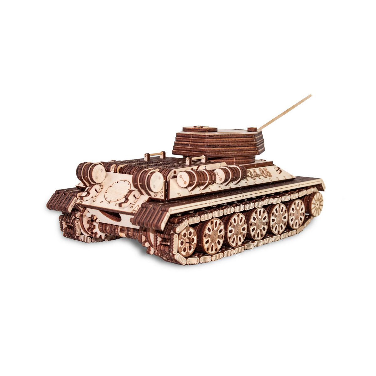 Eco Wood Art (Ewa) 3D Mechanische Puzzel Tank T-34-85, 822, 33X28X9,5Cm