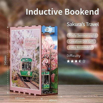 Tonecheer, Diy Book Nook, Sakura's Travel Bookend, Tq119, 18X8X24,5Cm