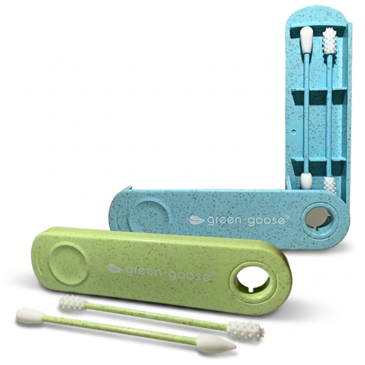 Green-Goose Herbuikbaar Bio-Based Wattenstaafje En Make-Up Applicator - Groen