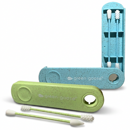 Green-Goose Herbuikbaar Bio-Based Wattenstaafje En Make-Up Applicator - Groen
