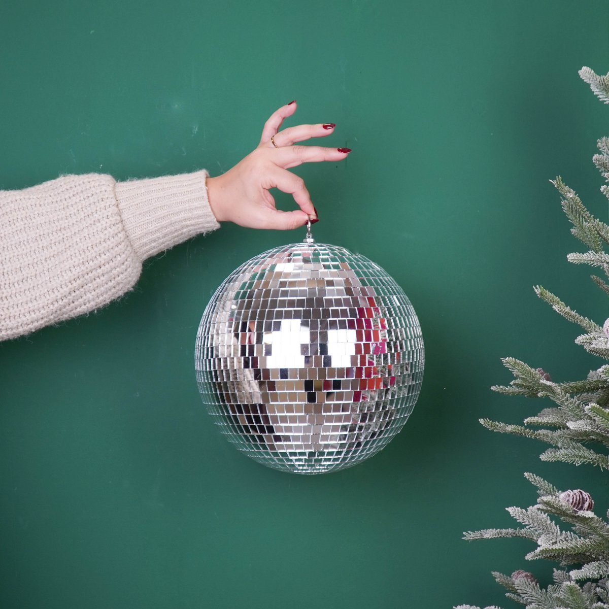 Kerstversiering - Kersthanger - Discobal - Schuim - Zilver - 25X25X25Cm