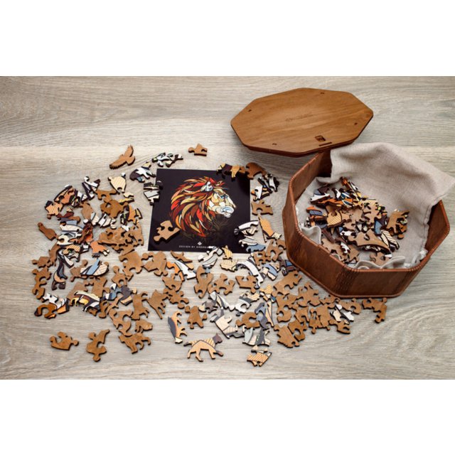 Eco Wood Art (Ewa) Houten Legpuzzel, Leeuw/ Lion, 1126, 31X28X0,5Cm Wooden Box