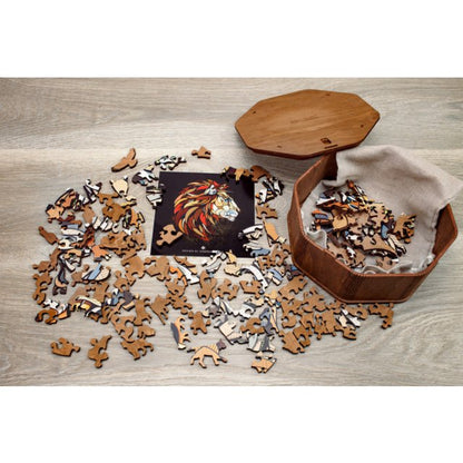 Eco Wood Art (Ewa) Houten Legpuzzel, Leeuw/ Lion, 1126, 31X28X0,5Cm Wooden Box