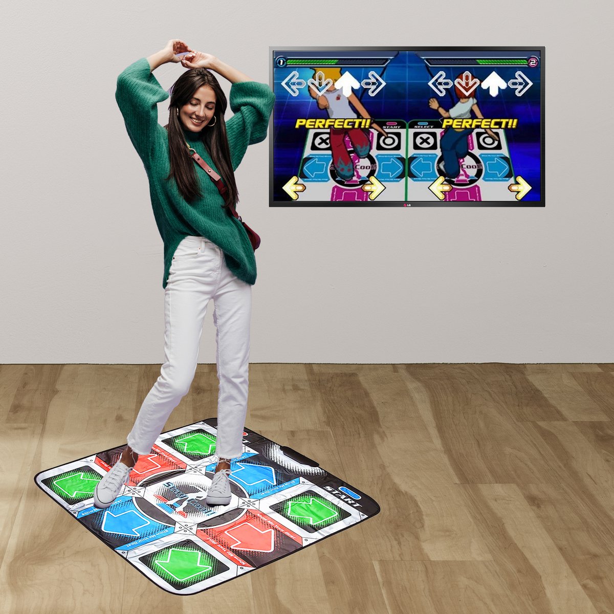 Mad Monkey - Dansmat Voor Kinderen - Retro Dansmat - Muziekmat Met Meer Dan 100 Liedjes, 9 Spelletjes En 3 Moeilijkheidsgraden