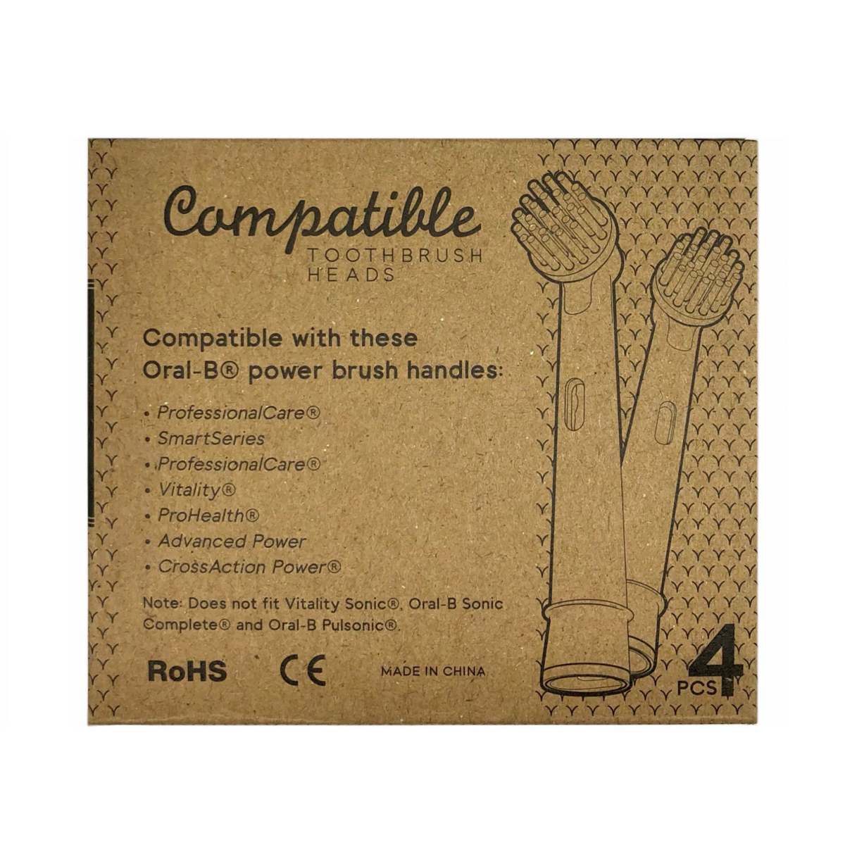 Green-Goose Oral B Houtskool Opzetborstels - 4 Stuks - Volwassenen