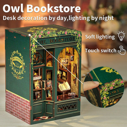 Cutebee, 3D Booknook, Owl Bookstore, Sd02B, 11,5X10X17Cm