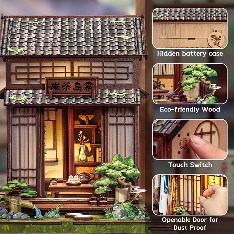Cutebee, 3D Diy Huisje, Kirishima Cha-An, Cwgc219, 14,1X14,7X19,2Cm