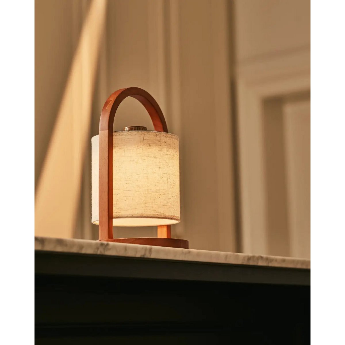 Rivierkastanjebruine Houten Oplaadbare Lamp