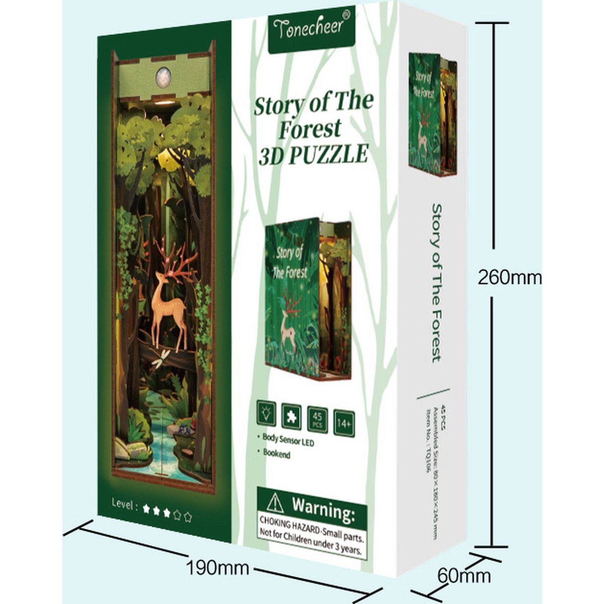 Tonecheer, Diy Book Nook, Story Of The Forest Bookend, Tq106, 18,2X8X24,5Cm