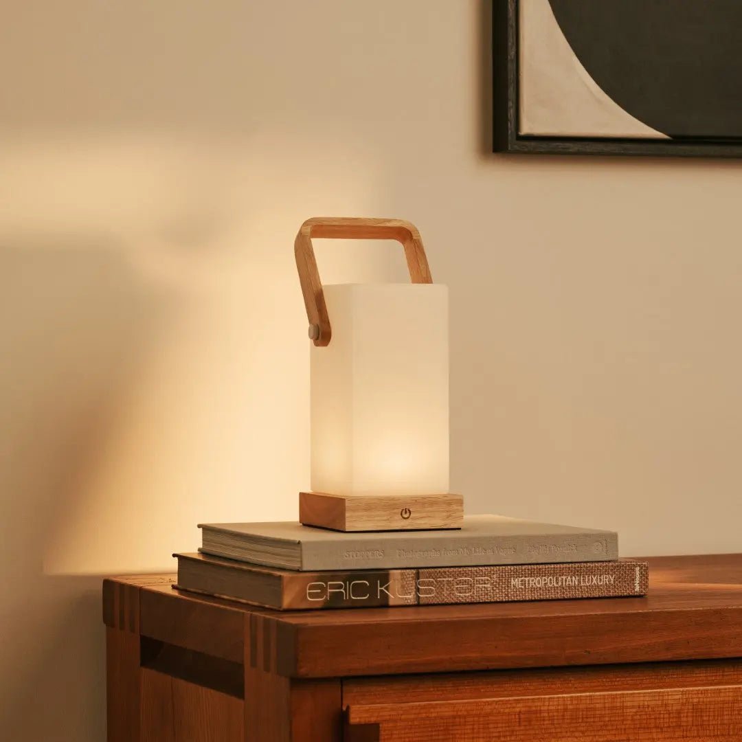Harper Lichtbruine Houten Oplaadbare Lamp