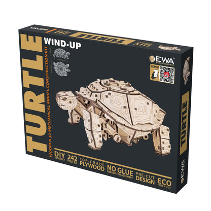 Eco Wood Art (Ewa) 3D Mechanische Puzzel Schildpad/ Turtle, 976, 22,3X16,5X11,6Cm