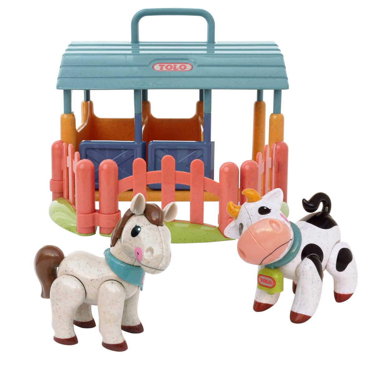 Tolo Speelgoed Bio First Friends Koe En Paard Stal Set Educatief