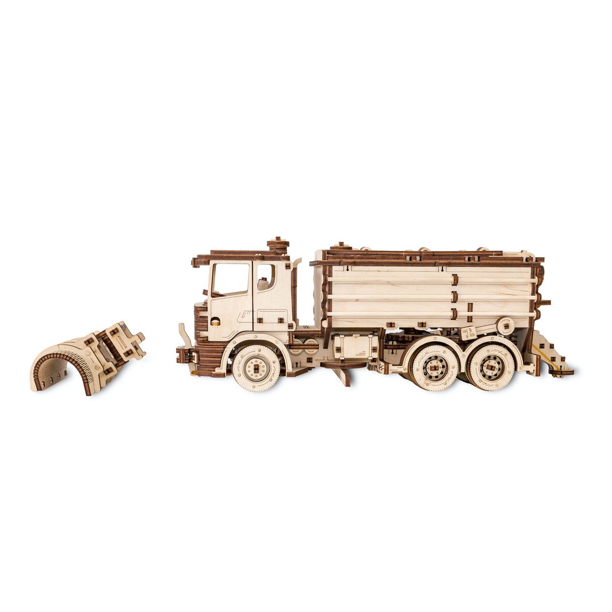 Eco Wood Art (Ewa) 3D Mechanische Houten Puzzel, Snowtruck, 402, 40X14,1X14,8Cm