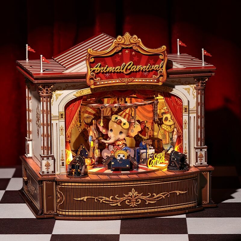 Cutebee, 3D Diy Muziekdoos, Animal Carnival, Ttcb501, 22X18X22,2Cm