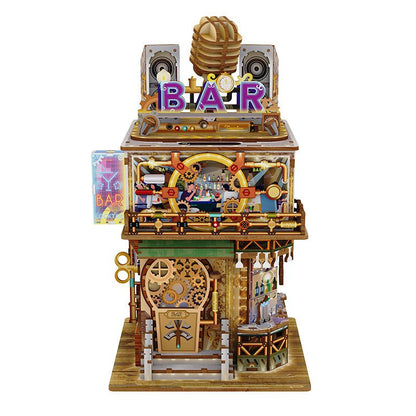 Tonecheer, Diy 3D Houten Puzzel Desk Bin, Punk Bar, Tq183,15X14X25Cm