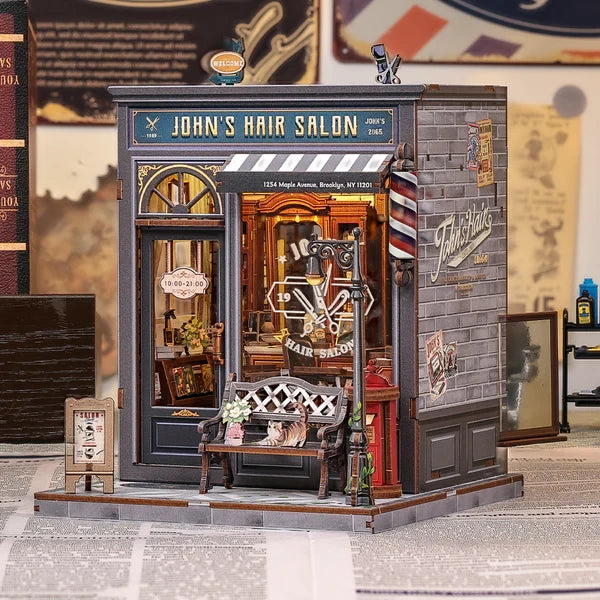 Cutebee, 3D Diy Huisje, John's Hair Salon, Cwgc215, 15,5X16X19Cm