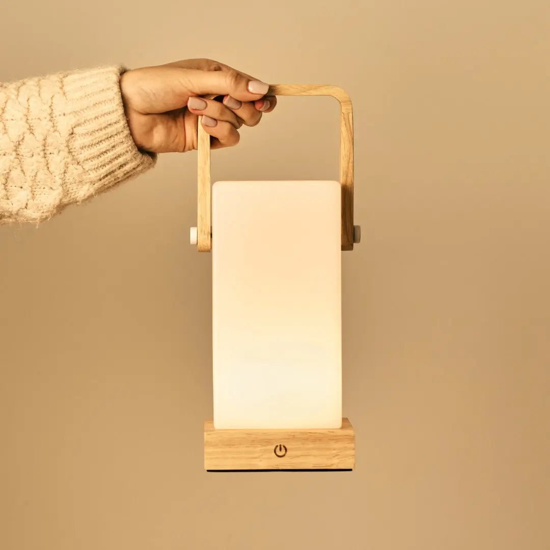 Harper Lichtbruine Houten Oplaadbare Lamp