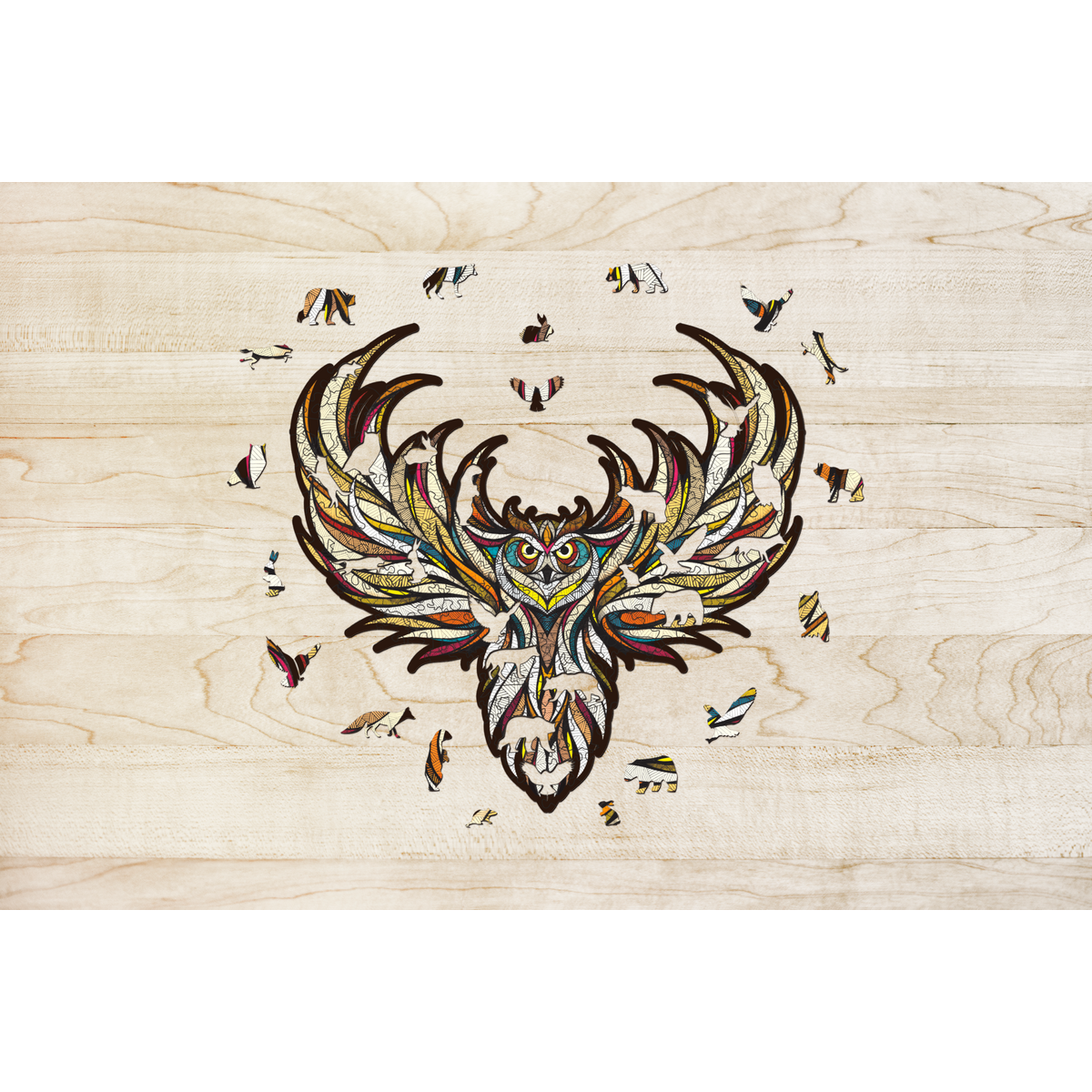 Eco Wood Art (Ewa) Houten Legpuzzel Uil/ Owl, Size L, 2215, 34,8X41,8X0,5Cm