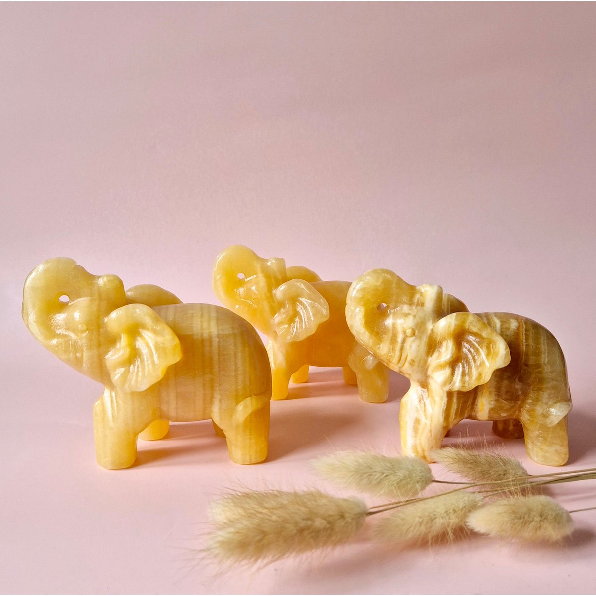 Edelsteen Gele Calciet Olifant Edelsteen Beeldje – 10-12 Cm | ±650G (Yellow Calcite Crystal)