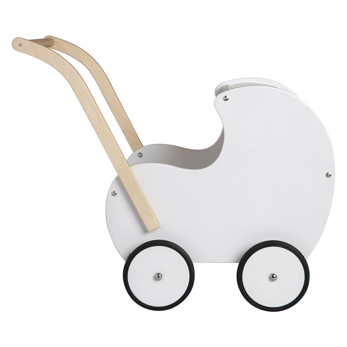 Van Dijk Toys Houten Speelgoed Poppenwagen Vintage/Retro-Wit (Kinderopvang Kwaliteit)
