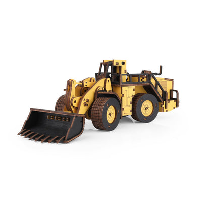 Eco Wood Art (Ewa) 3D Mechanische Houten Puzzel, Loader Belaz 78250, 4134, Kleur Geel, 32,1X10,3X11,6 Cm