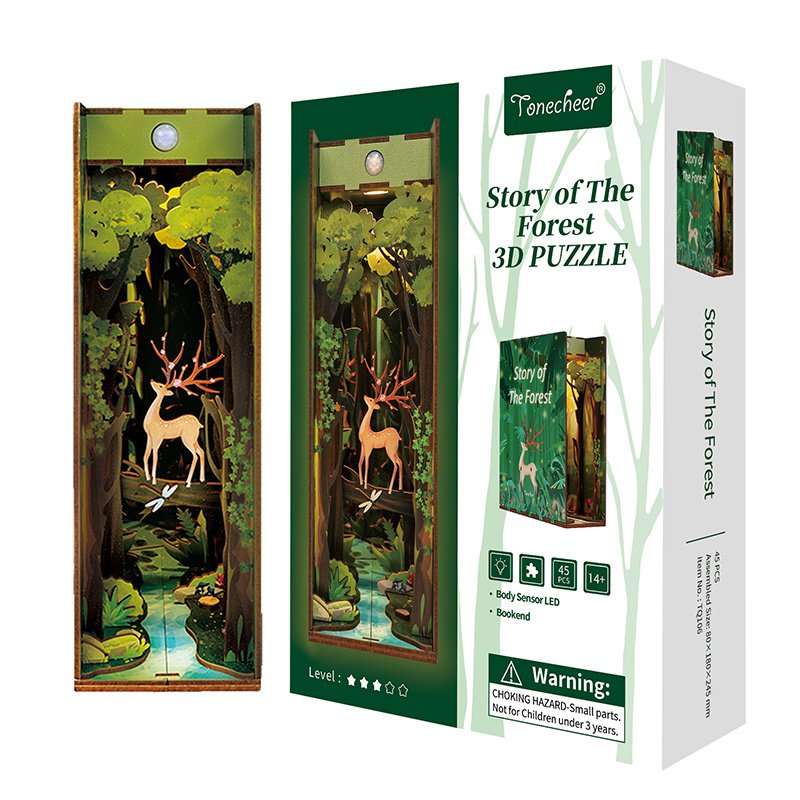 Tonecheer, Diy Book Nook, Story Of The Forest Bookend, Tq106, 18,2X8X24,5Cm