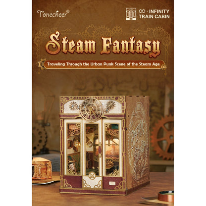 Tonecheer, Diy Book Nook, Trein Cabine/Train Cabine, Steam Fantasy, Tq442, 15,8X22,4X22,5Cm